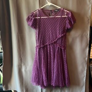kidpik Purple Polka Dot Dress